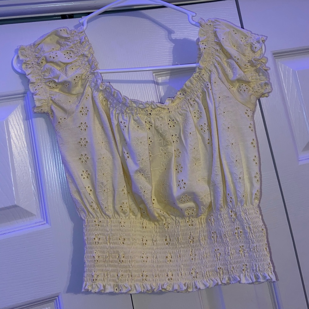 Light yellow forever21 crop top